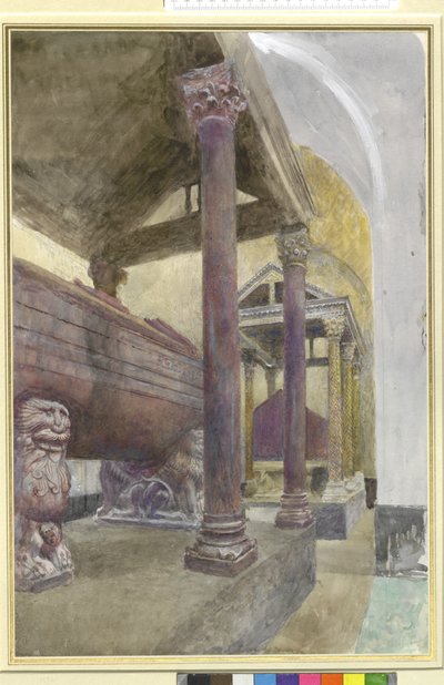 Het graf van Frederik II in de kathedraal van Palermo, 23 - 30 april 1874 door John Ruskin